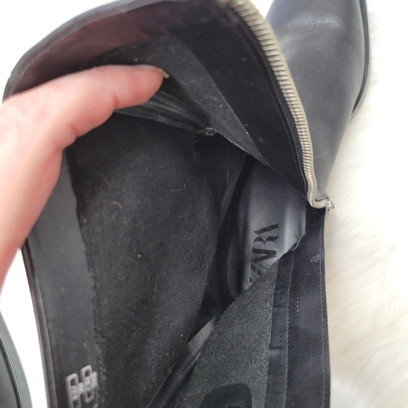 NWT Zara Men's Chelsea Boots Black Leather Made In Spain Size 39 US 6 - Picture 7 of 11